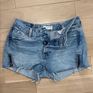 Levi's Blue Jean Shorts with Zipper Accents